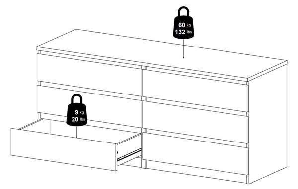 Komoda v hrastovem dekorju 154x70x50 cm Naia – Tvilum