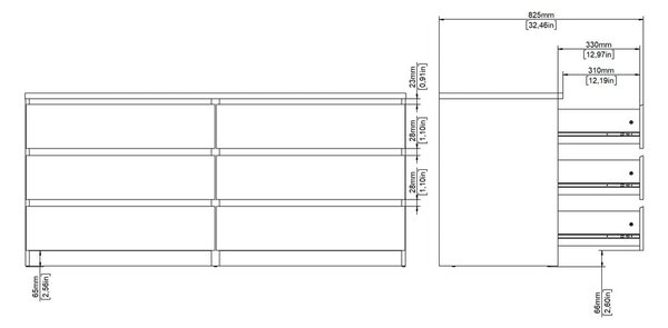 Komoda v hrastovem dekorju 154x70x50 cm Naia – Tvilum