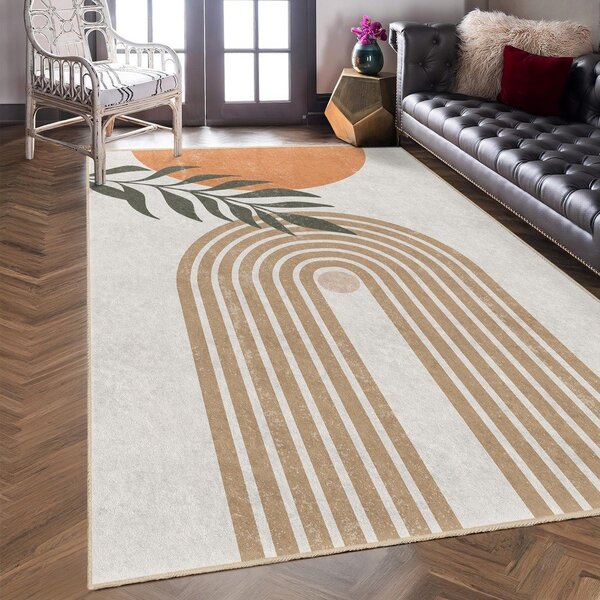 Kremno bel pralen tekač 80x200 cm Dot Arch – Mila Home