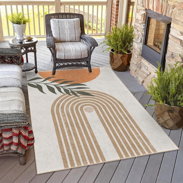 Kremno bel pralen tekač 80x200 cm Dot Arch – Mila Home