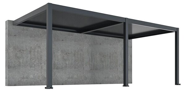 Pergola - stenska Bellano S25 (Barva ogrodja: Antracit, Aluminij, Š x G x V: 6 x 3 x 2,5 m)