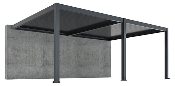 Pergola - stenska Bellano S25 (Barva ogrodja: Antracit, Aluminij, Š x G x V: 6 x 4 x 2,5 m)
