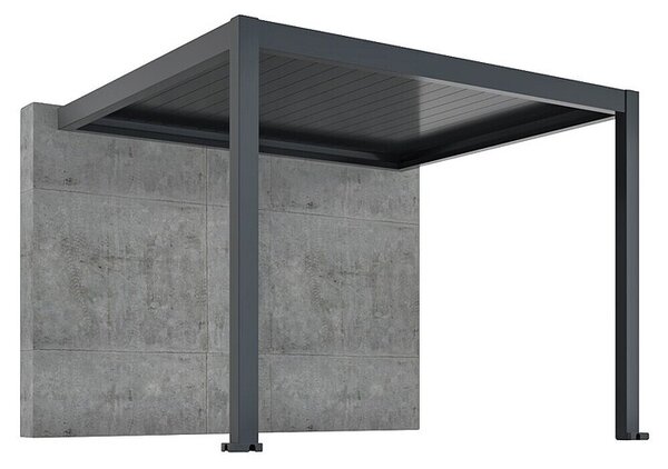 Pergola - stenska Bellano S25 (Barva ogrodja: Antracit, Aluminij, Š x G x V: 3 x 3 x 2,5 m)