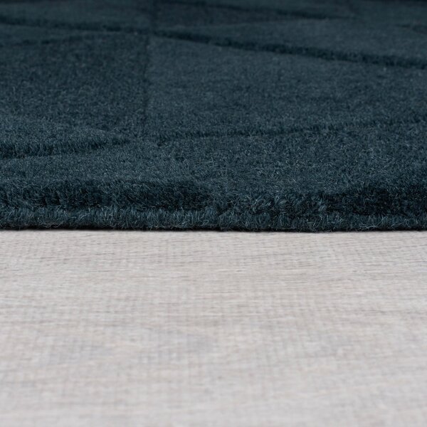 Zelenomodra ročno tkana volnena preproga 120x170 cm Shard Teal – Flair Rugs
