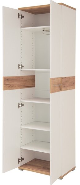 Bela garderobna omara v hrastovem dekorju 59x199 cm Topix - Germania