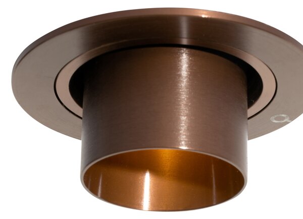 Komplet 6 vgradnih reflektorjev temno bronaste barve GU10 35 mm okrogli nagibni - Installa