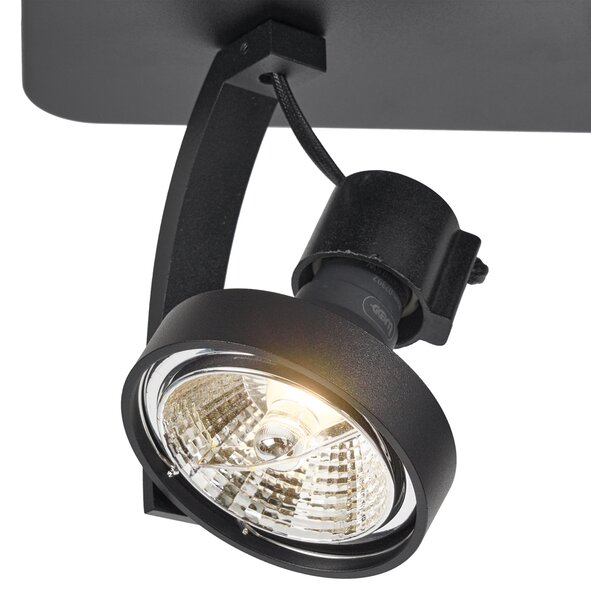 Dizajnerski stropni reflektor črn GU10 70mm 2-luči nastavljiv - Vo