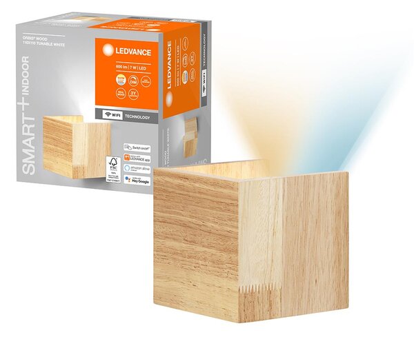 Ledvance - LED Zatemnitvena stenska svetilka SMART+ WOOD LED/7W/230V Wi-Fi