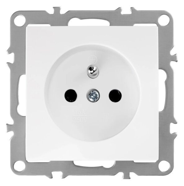 Enojna vtičnica z ozemljitvijo OSTE JNH001-G White