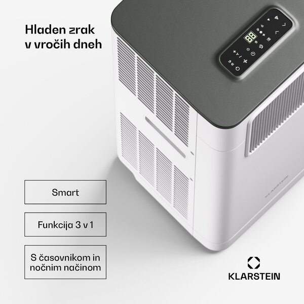 Klarstein Klimatska naprava Breeze Box 7K Smart PAC, način 3 v 1, inteligentno upravljanje, do 25 m², 24-urni časovnik, mobilna