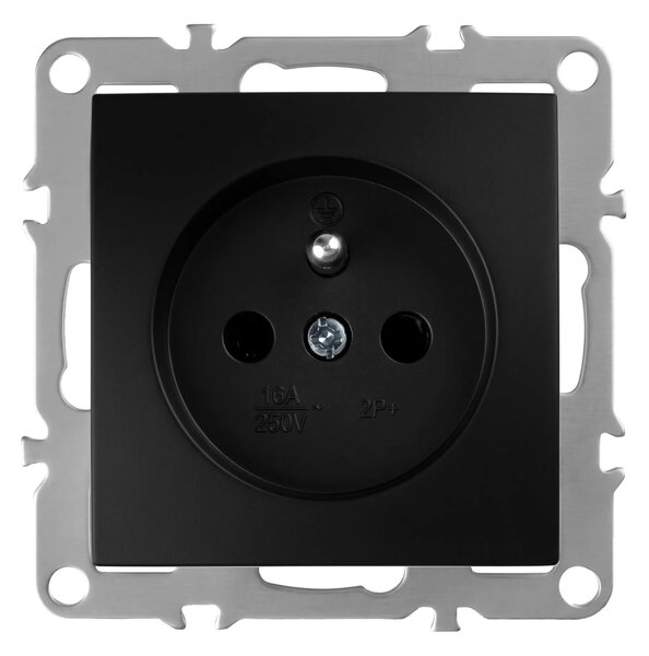 Enojna vtičnica z ozemljitvijo OSTE JNH001-G Black