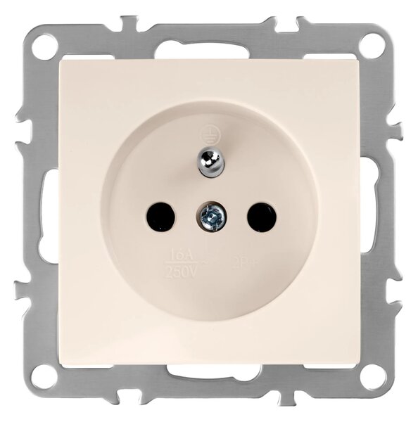Enojna vtičnica z ozemljitvijo OSTE JNH001-G Beige
