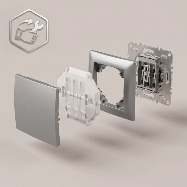 Enojno Stikalo OSTE JNH006-W GREY