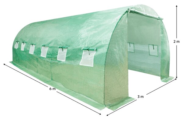 KONDELA Rezervna ponjava za rastlinjak, zelena, 3x6x2 m, FELKO TYP 3