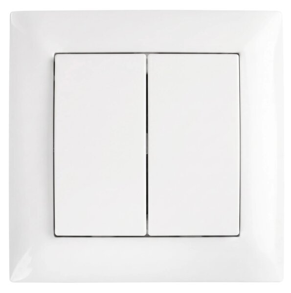 Dvojno Stikalo z Okvirjem OSTE JNH007-W WHITE