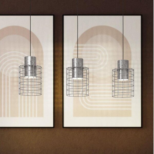 Eglo 43648 - Lestenec na vrvici MILLIGAN 3xE27/40W/230V srebrn
