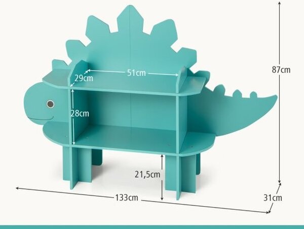 Otroška knjižna polica dinozaver