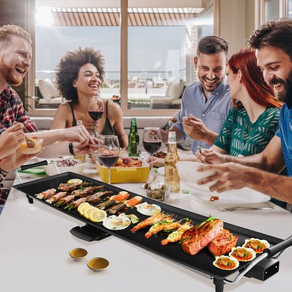 Električni notranji žar BBQ, nastavljiva temperatura, dim 90 x 23 cm , 1800w