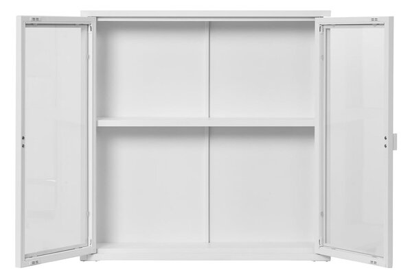 Bela kovinska stenska vitrina 80x80 cm Brisbane – House Nordic