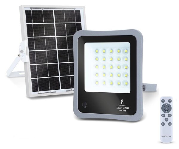 Aigostar - LED Zatemnitveni solarni reflektor LED/30W/3,2V IP67 + Daljinski upravljalnik