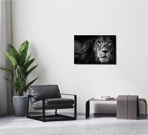 Steklena slika 70x50 cm Lion – Wallity