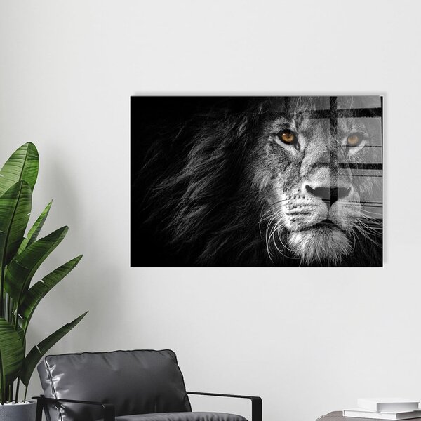 Steklena slika 70x50 cm Lion – Wallity