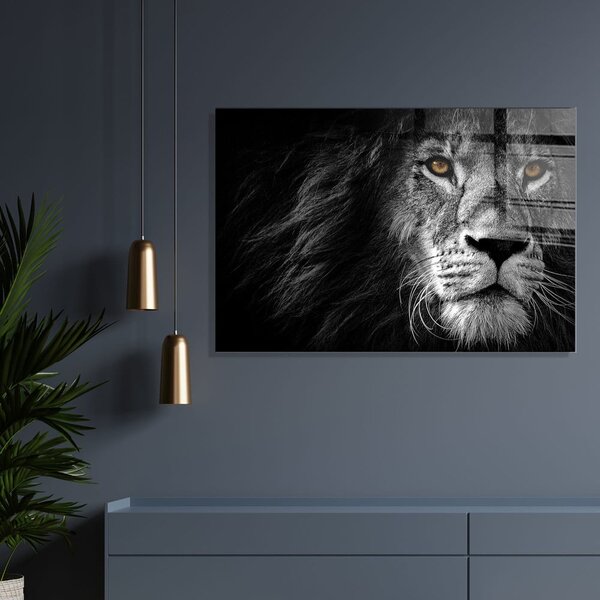 Steklena slika 70x50 cm Lion – Wallity