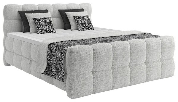 Premium Living Postelja Boxspring Brisbane, Sivobela, 200x200