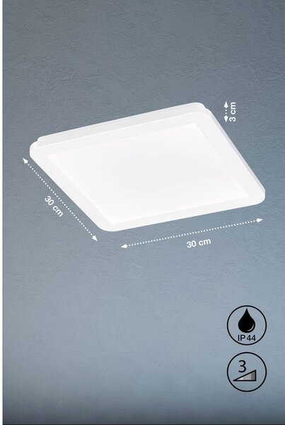 Bela LED stropna svetilka 30x30 cm Gotland – Fischer & Honsel