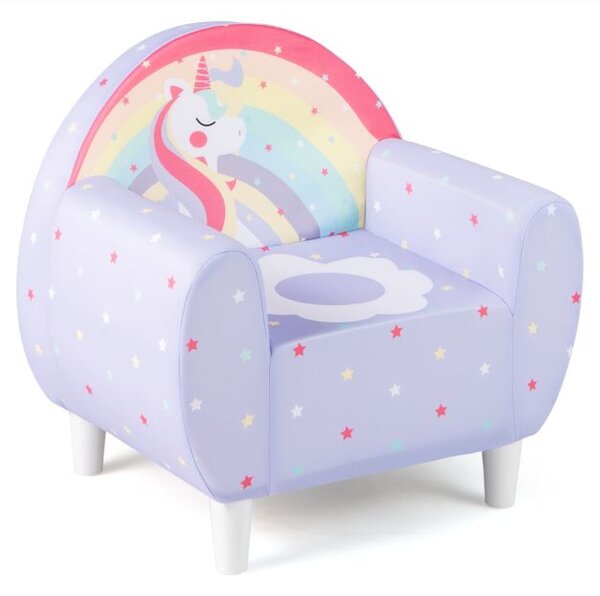 Otroški kavč z motivom Unicorna - vijoličen
