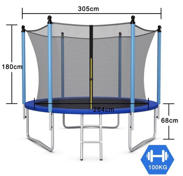 Ø 305 cm trampolin z varnostno mrežo