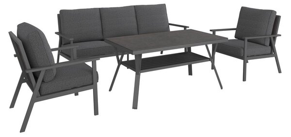 Beldano Lounge Garnitura Genua, Črna, Antracit, 4-Delno