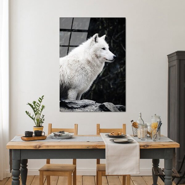 Steklena slika 70x100 cm White Wolf – Wallity