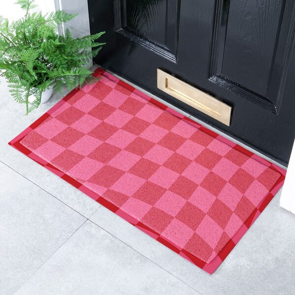 Predpražnik iz reciklirane plastike 40x70 cm Wavy Checkerboard – Artsy Doormats