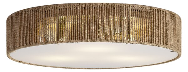 Japandi stropna svetilka naravna s senčilom 46cm 3-luči - Luz