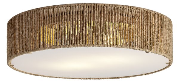 Japandi stropna svetilka naravna s senčilom 38 cm 2-luči - Luz
