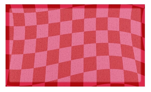 Predpražnik iz reciklirane plastike 40x70 cm Wavy Checkerboard – Artsy Doormats