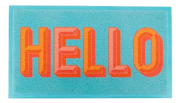 Predpražnik iz reciklirane plastike 40x70 cm Blue Hello – Artsy Doormats