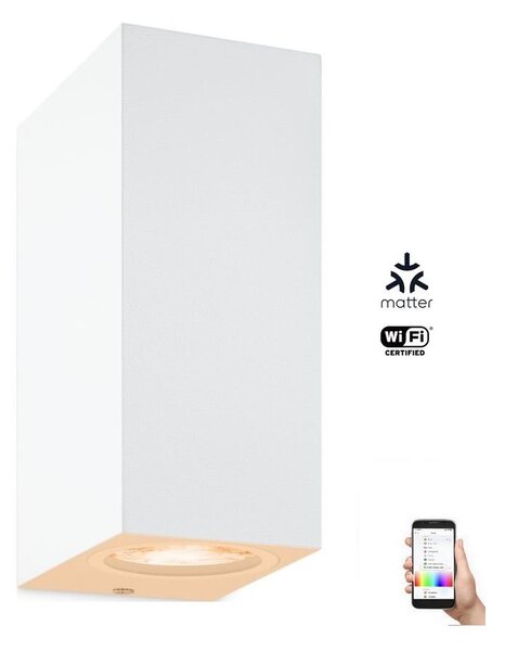 WiZ - LED RGBW Zatemnitvena stenska svetilka UP&DOWN 2xGU10/4,7W/230V bela Wi-Fi