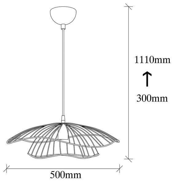 Črna viseča svetilka Opviq lights Tel, ø 50 cm