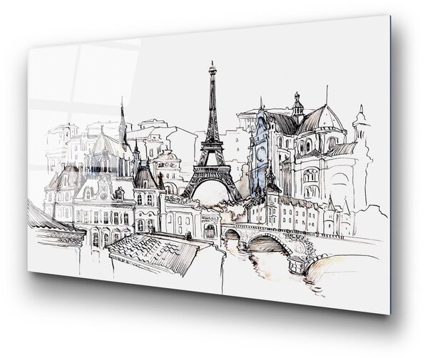 Steklena slika 70x100 cm Paris – Wallity