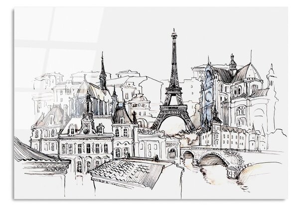 Steklena slika 70x100 cm Paris – Wallity