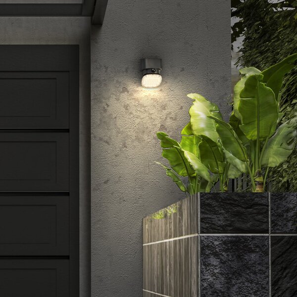 OSRAM Solar-Wandlampe ENDURA STYLE TURN, siva, senzor, IP54, zatemnjen, Siva, Plastika, Sodobni