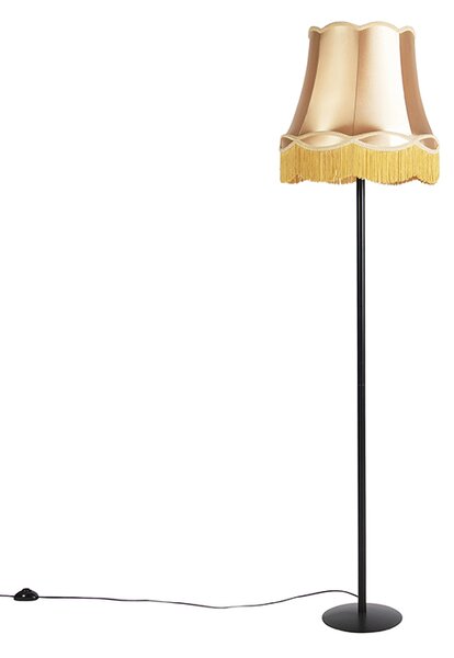 Retro stoječa svetilka črna z zlatim odtenkom babice 45 cm - Simplo