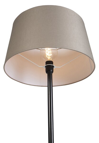 Stoječa svetilka črna z lanenim odtenkom taupe 45 cm - Simplo