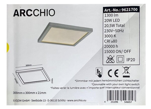 Arcchio - LED Zatemnitvena stropna svetilka SOLVIE LED/20W/230V