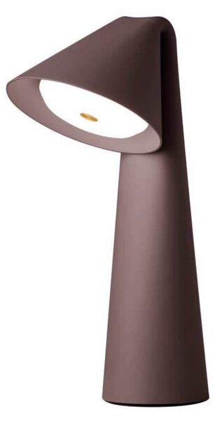 FRANDSEN LED-akumulatorska namizna svetilka Ami, rjava, 32 cm, z možnostjo, zatemnjen, Rjava / rjasta, Dnevna soba / jedilnica, Plastika, Sodobni