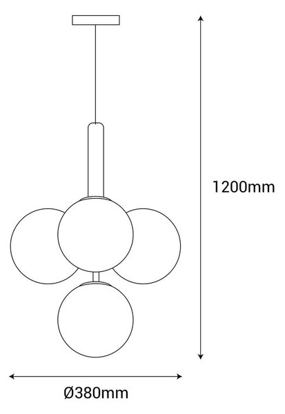 Viseča svetilka v zlati barvi SULION Musa, višina 120 cm