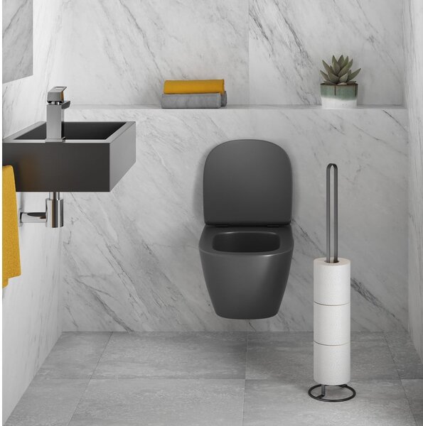 Stojalo za toaletni papir Black Metaltex Origin