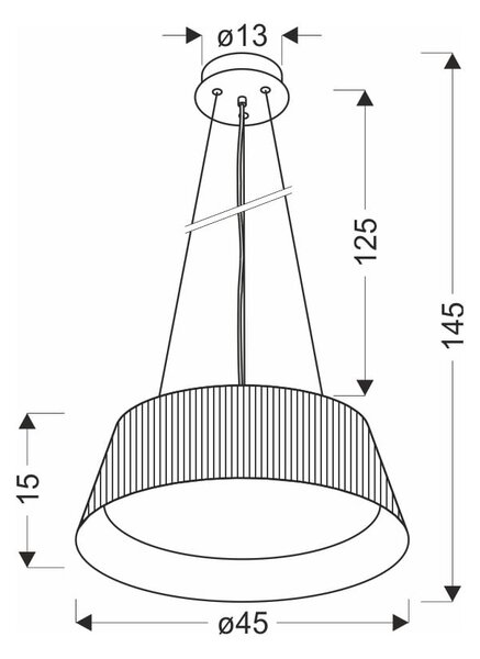 Črna LED viseča svetilka s kovinskim senčnikom ø 45 cm Umbria – Candellux Lighting